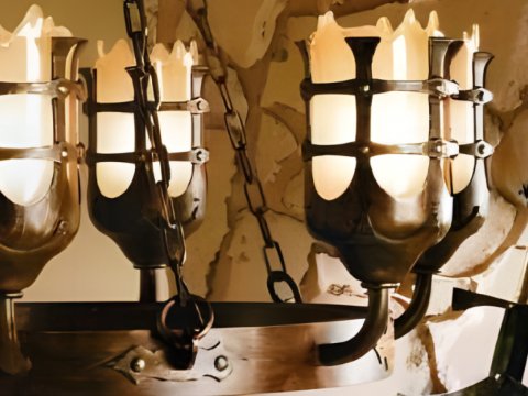 lampa zamek średniowiecze